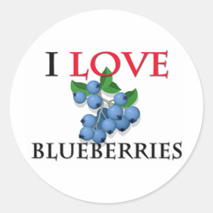 Sticker Rond J'aime les bleuets