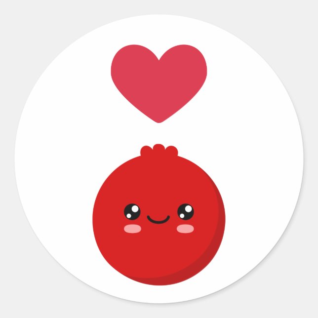 Sticker Rond J'aime les canneberges (Devant)