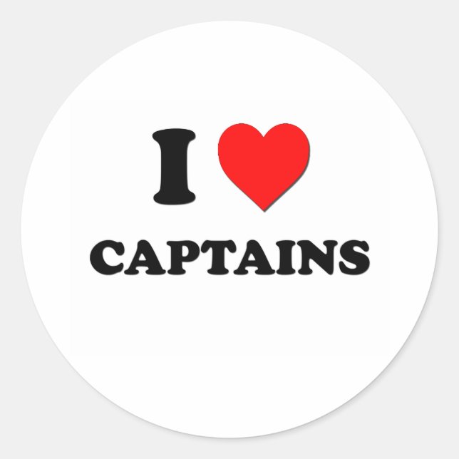 Sticker Rond J'aime les capitaines (Devant)