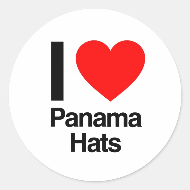 Sticker Rond j'aime les casquettes panama (Devant)