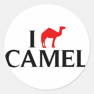 Sticker Rond J'aime les chameaux