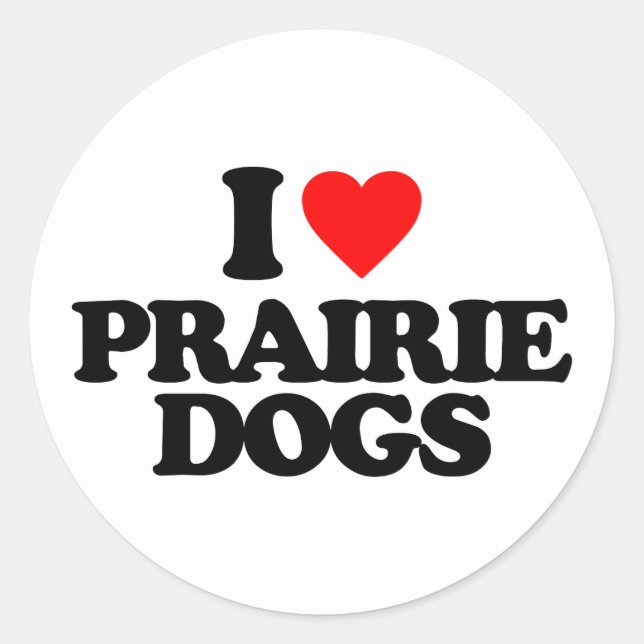 STICKER ROND J'AIME LES CHIENS PRAIRIE (Devant)