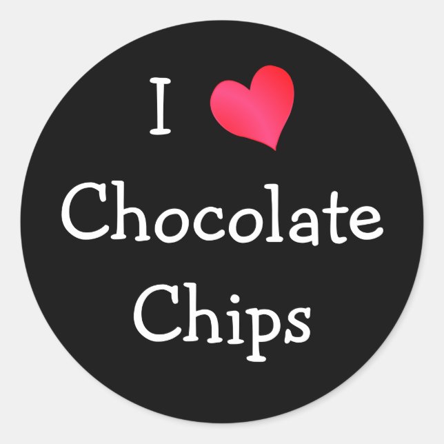 Sticker Rond J'Aime Les Chips Au Chocolat (Devant)