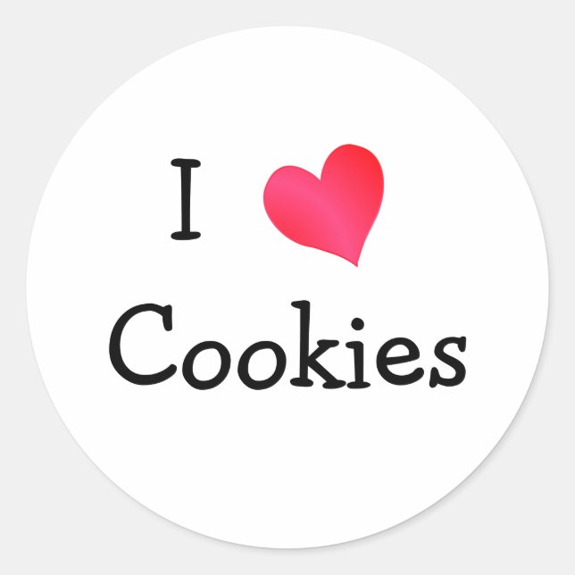 Sticker Rond J'aime les cookies (Devant)
