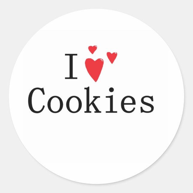 Sticker Rond J'aime les cookies (Devant)