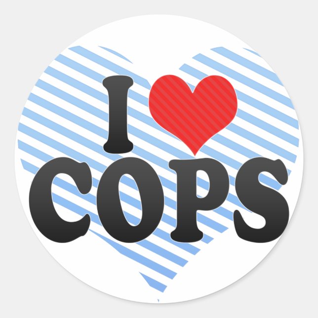 Sticker Rond J'aime les COPS (Devant)