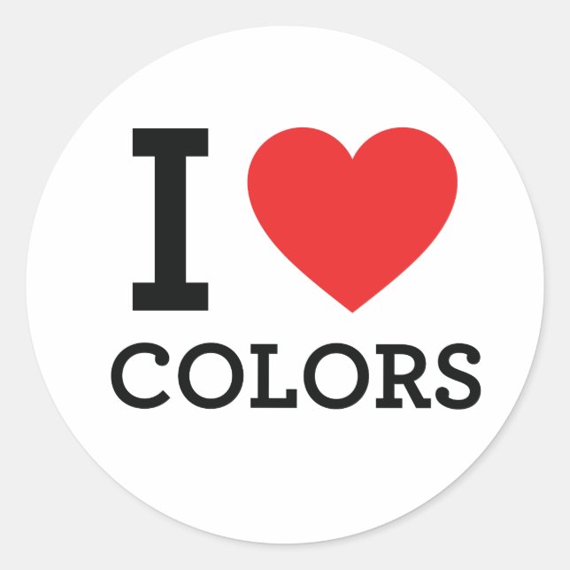 Sticker Rond J'aime les couleurs (Devant)