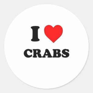 Sticker Rond J'aime les crabes