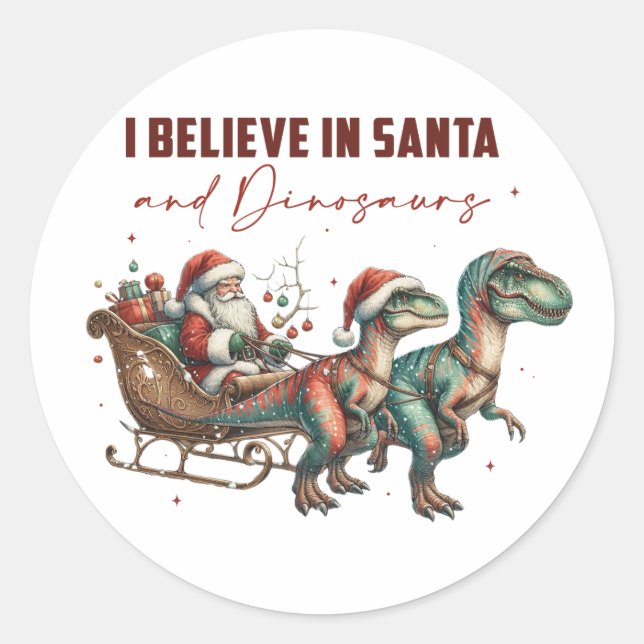 Sticker Rond J'aime les dinosaures (Devant)