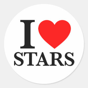 Sticker Rond J'Aime Les Étoiles