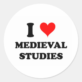 Sticker Rond J'aime les études médiévales