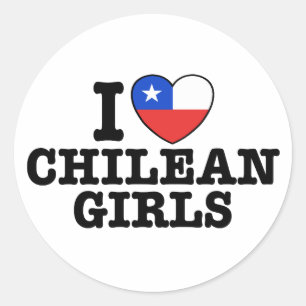 Sticker Rond J'aime les filles chiliennes