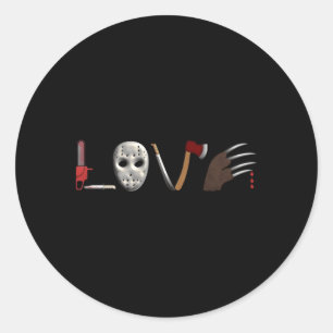 Sticker Rond J'aime les films d'horreur film d'horreur