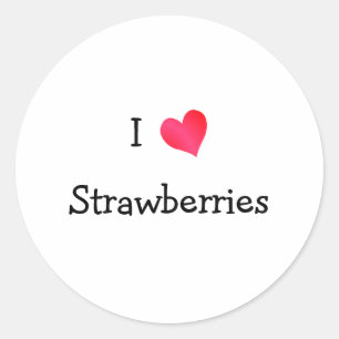 Sticker Rond J'aime les fraises