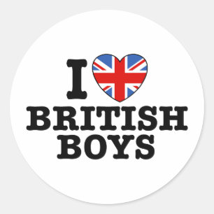 Sticker Rond J'Aime Les Garçons Britanniques