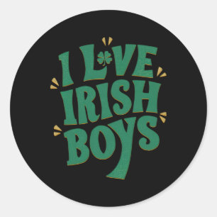 Sticker Rond J'aime les garçons irlandais J'aime les garçons ir