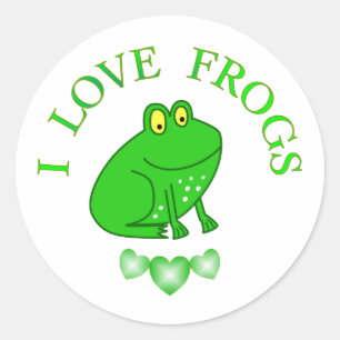 Sticker Rond J'aime les grenouilles
