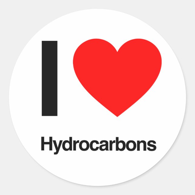 Sticker Rond j'aime les hydrocarbures (Devant)