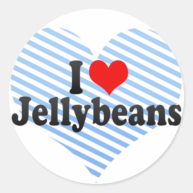 Sticker Rond J'aime les jellybeans (Devant)