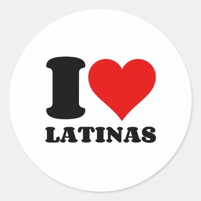 STICKER ROND J'AIME LES LATINAS (Devant)