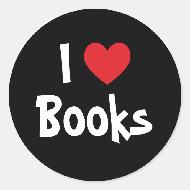 Sticker Rond J'aime les livres (Devant)