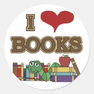 Sticker Rond J'aime les livres
