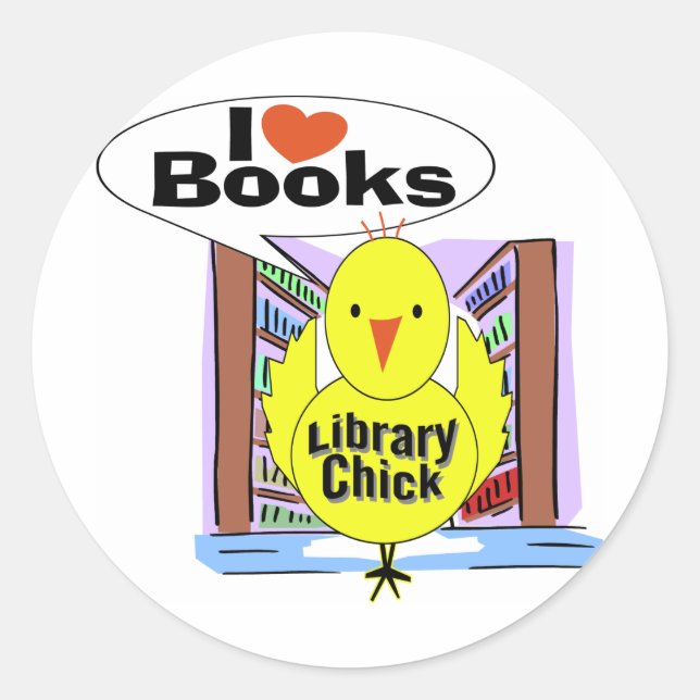 Sticker Rond J'aime les livres (Devant)