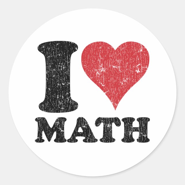 Sticker Rond J'aime les maths (Devant)