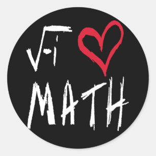 Sticker Rond J'aime les maths
