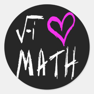 Sticker Rond J'aime les maths