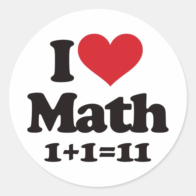 Sticker Rond J'Aime Les Maths ! (Devant)