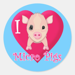 Sticker Rond J'Aime Les Micro Cochons