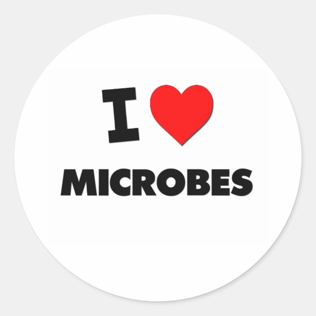 Sticker Rond J'aime les microbes (Devant)