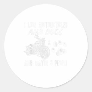 Sticker Rond J'Aime Les Motos Et Chiens Et Peut-Être 3