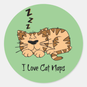 Sticker Rond J'Aime Les Naps De Chat