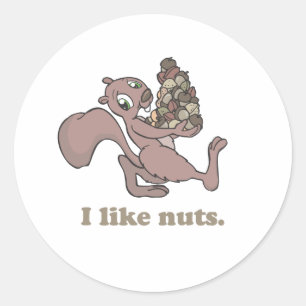 Sticker Rond J'aime les noix
