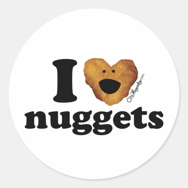 Sticker Rond J'aime les nuggets (Devant)
