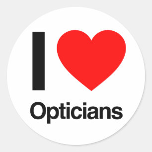 Sticker Rond j'aime les opticiens