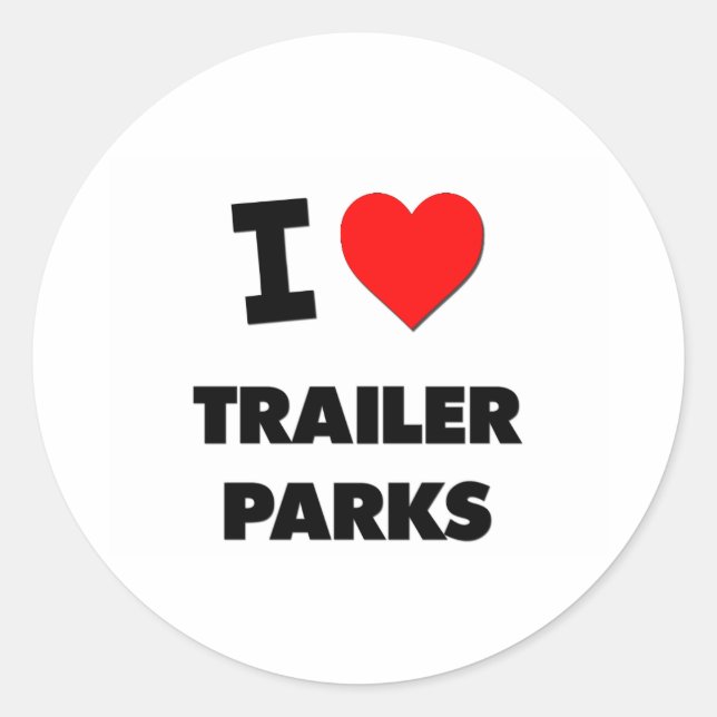 Sticker Rond J'aime les parcs de remorques (Devant)