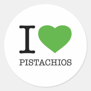 STICKER ROND J'AIME LES PISTACHIOS