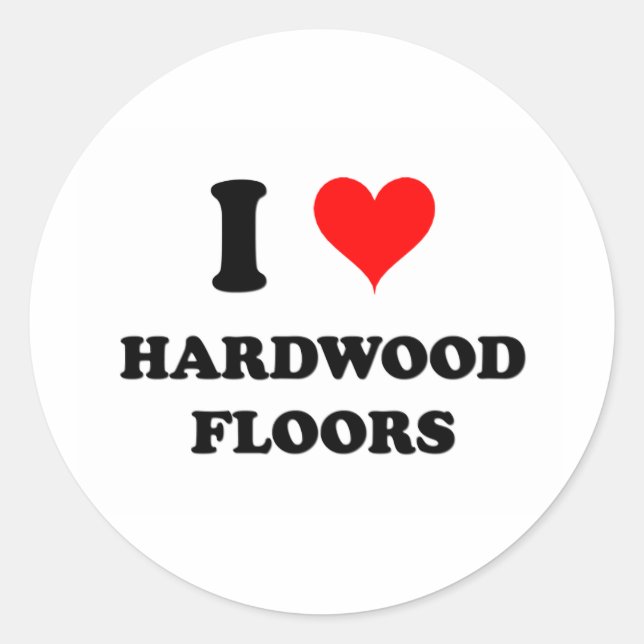 Sticker Rond J'Aime Les Planchers De Bois Franc (Devant)