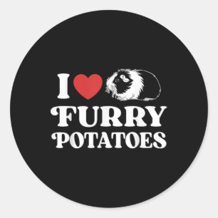 Sticker Rond J'Aime Les Pommes De Terre Furieuses Drôle Guinée