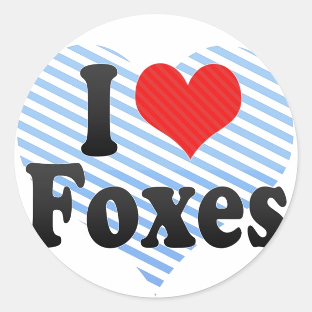 Sticker Rond J'Aime Les Renards (Devant)