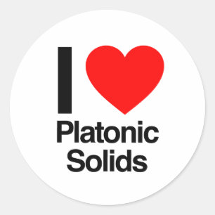 Sticker Rond j'aime les solides platoniques