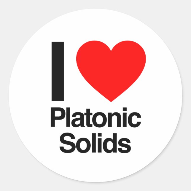 Sticker Rond j'aime les solides platoniques (Devant)