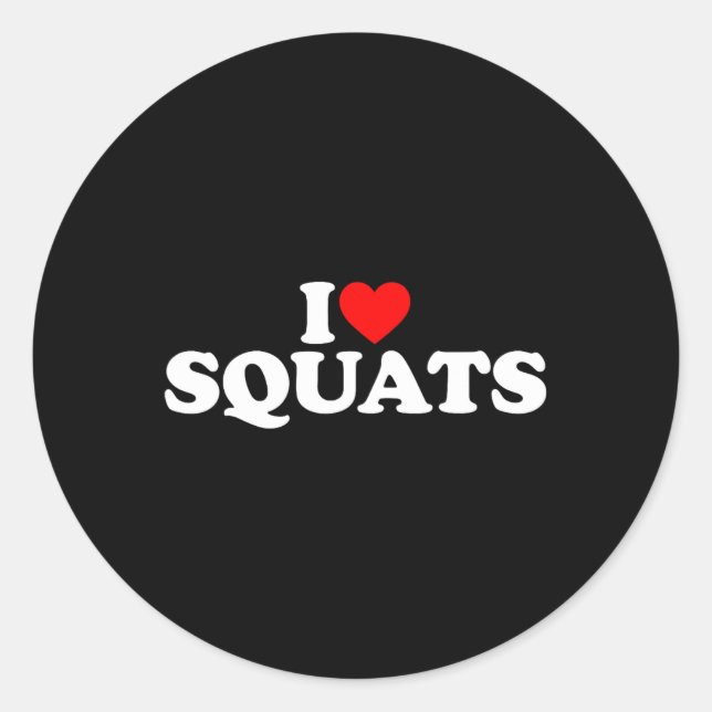 Sticker Rond J'Aime Les Squats De Gymnase (Devant)
