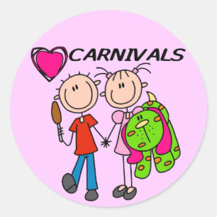Sticker Rond J'aime les T-shirts et Cadeaux de Fêtes Foraines