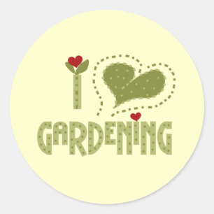 Sticker Rond J'aime les T-shirts et les cadeaux de jardinage