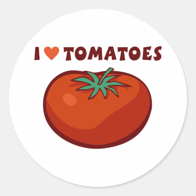 Sticker Rond J'aime les tomates (Devant)