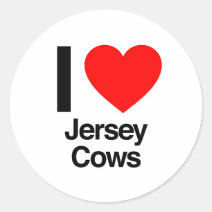 Sticker Rond j'aime les vaches jersey